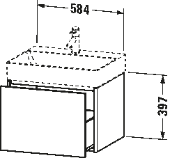 Mueble bajo lavabo suspendido, XS4061