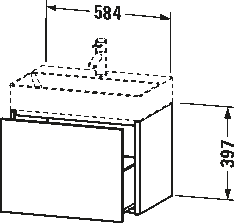 Mueble bajo lavabo suspendido, XS4067