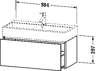 Mueble bajo lavabo suspendido, XS4096