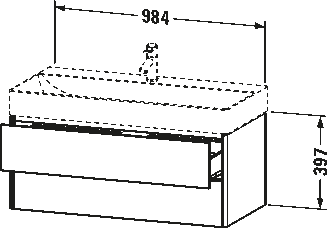Vanity unit wall-mounted, XS4163