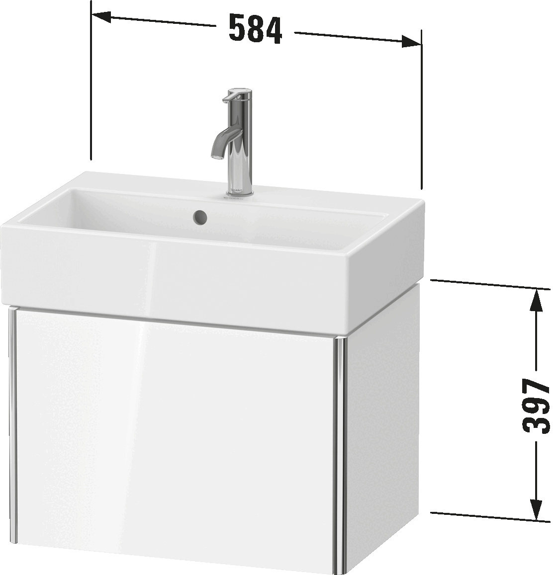 Vanity unit wall-mounted, XS4207