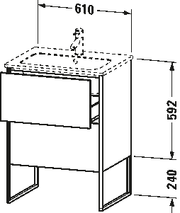 Vanity unit floorstanding, XS4445