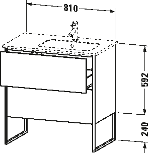 Vanity unit floorstanding, XS4452