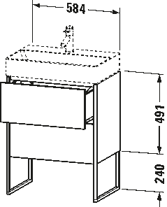 Vanity unit floorstanding, XS4453