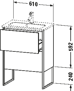 Vanity unit floorstanding, XS4454