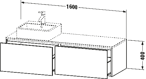 Mueble bajo lavabo para encimera, XS4904 L/R