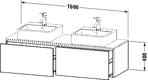 Mueble bajo lavabo para encimera, XS4907 B