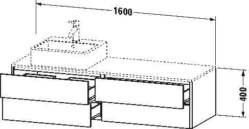Mueble bajo lavabo para encimera, XS4914 L/R