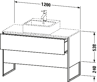 Console vanity unit floorstanding, XS4922