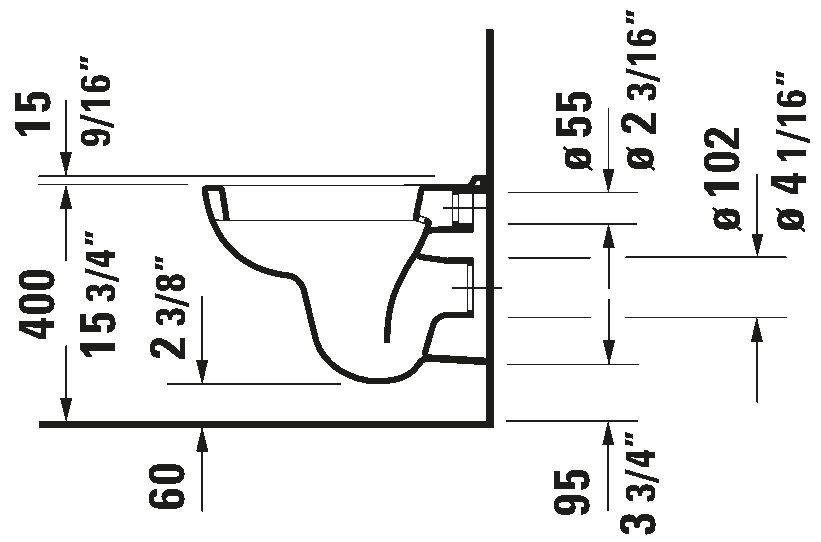 Vægmonteret toilet Compact, 221109