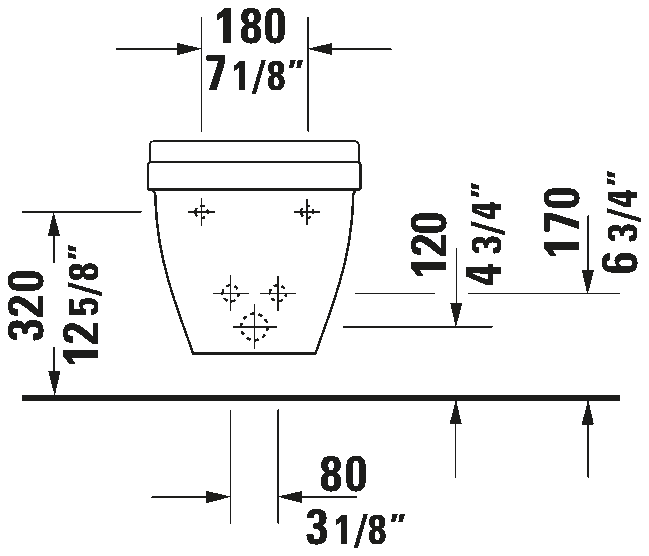 Veggmontert bidet, 223015