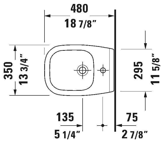 Veggmontert bidet Kompakt, 223715