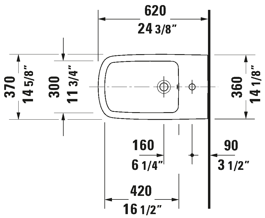 Vægmonteret bidet, 228615