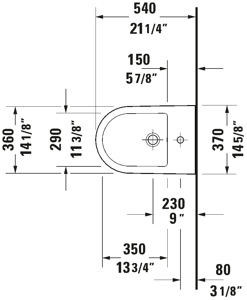 Wall-mounted bidet, 229415