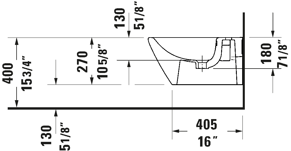 Wall-mounted bidet, 229415