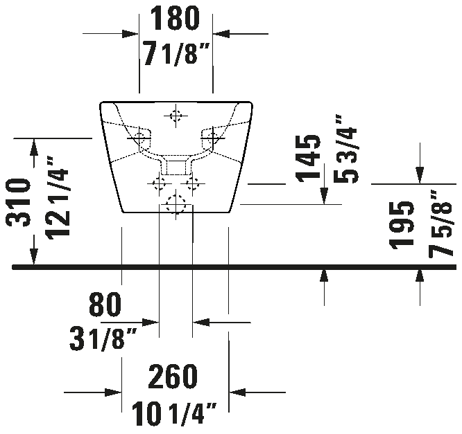 Wall-mounted bidet, 229515