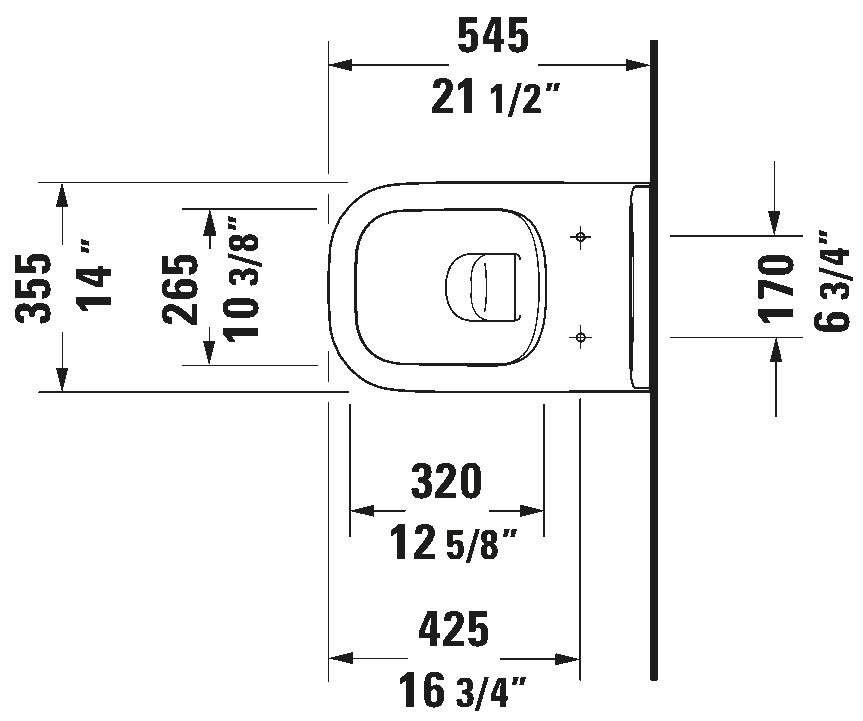 Vægmonteret toilet, 257009