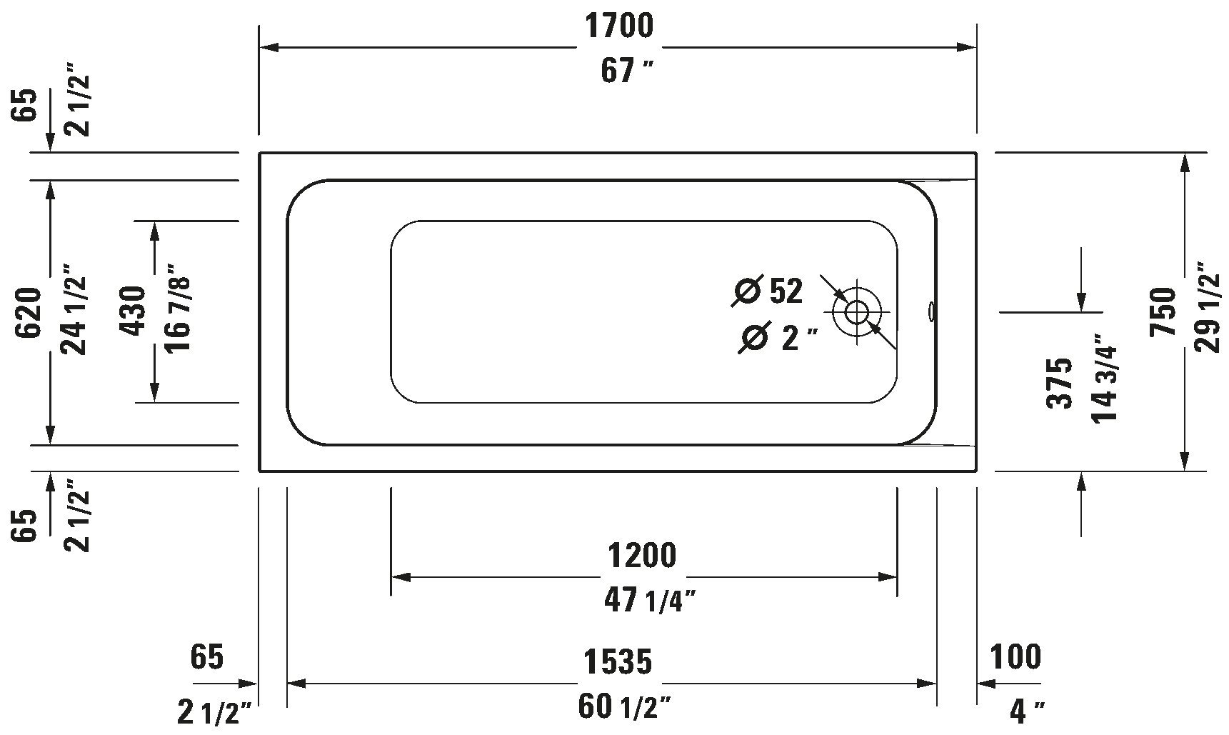 Wanna z hydromasażem, 760100