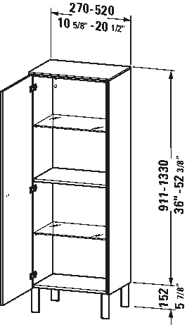 Semi-tall cabinet Individual, BR1341 L/R