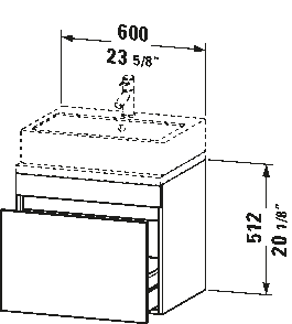 Underskåp för bänkskiva väggmonterat, DS5300
