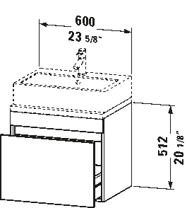 Meuble sous lavabo suspendu pour plan de toilette, DS5300