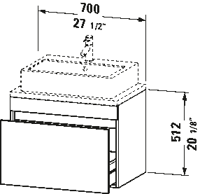 Underskåp för bänkskiva väggmonterat, DS5301
