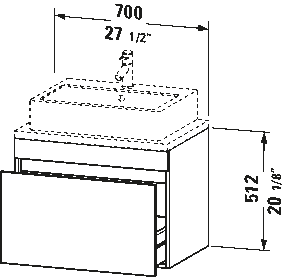 Meuble sous lavabo suspendu pour plan de toilette, DS5301