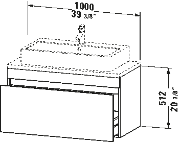 Console wastafelonderbouw hangend, DS5304