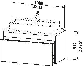 Meuble sous lavabo suspendu pour plan de toilette, DS5304