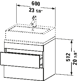 Console wastafelonderbouw hangend, DS5305