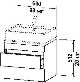 Meuble sous lavabo suspendu pour plan de toilette, DS5305