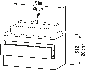 Underskåp för bänkskiva väggmonterat, DS5308