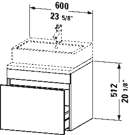 Underskåp för bänkskiva väggmonterat, DS5310