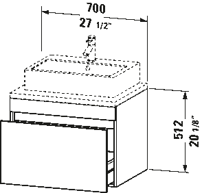 Konsolenwaschtischunterbau wandhängend, DS5311