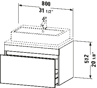 Meuble sous lavabo suspendu pour plan de toilette, DS5312