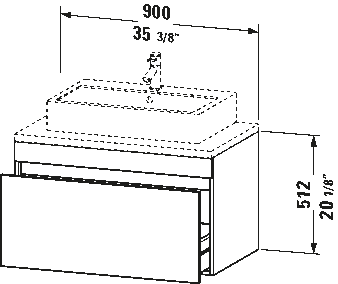 Mueble bajo lavabo para encimera, DS5313