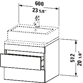 Underskåp för bänkskiva väggmonterat, DS5315