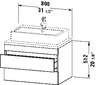 Underskåp för bänkskiva väggmonterat, DS5317