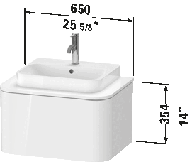 Meuble sous lavabo suspendu pour plan de toilette, HP4940