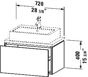 Konsolenwaschtischunterbau wandhängend, LC5801