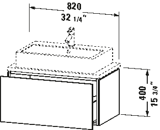 Mueble bajo lavabo para encimera, LC5802