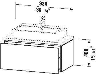 Meuble sous lavabo suspendu pour plan de toilette, LC5803