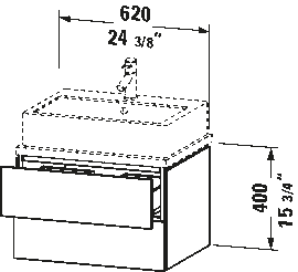 Underskåp för bänkskiva väggmonterat, LC5805