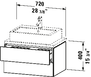Console wastafelonderbouw hangend, LC5806