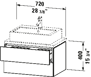 Konsolenwaschtischunterbau wandhängend, LC5806