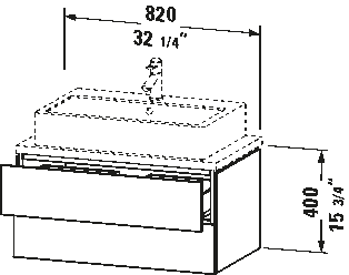 Meuble sous lavabo suspendu pour plan de toilette, LC5807