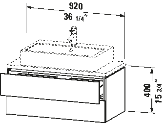 Console vanity unit wall-mounted, LC5808