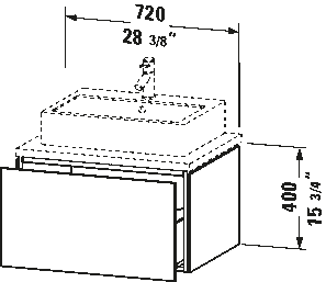 Console wastafelonderbouw hangend, LC5811