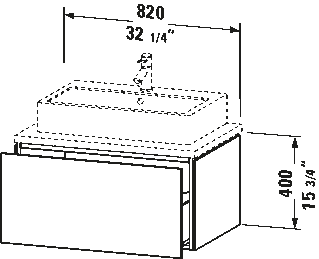 Underskåp för bänkskiva väggmonterat, LC5812