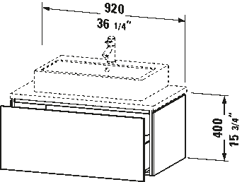 Underskåp för bänkskiva väggmonterat, LC5813